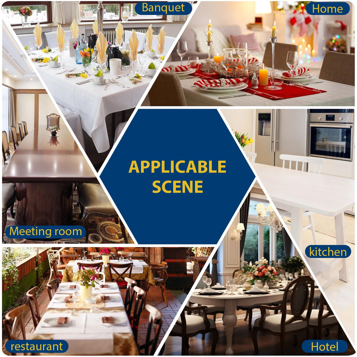 Fafua Chair Covers, Dining Room Chair Covers, Stretch Kitchen Chair Covers/Dining Room Chair Covers Set of 6, Removable Washable Dining Chair Slipcovers for Home, Hotel, Banquet Fafua