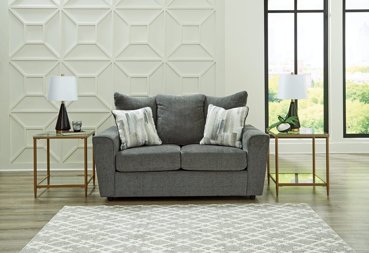 Signature Design by Ashley Stairatt Casual Loveseat with Flared Arms, Gray Signature Design by Ashley