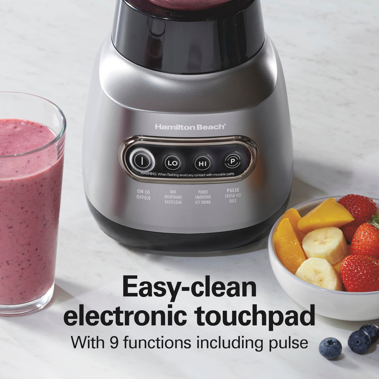 Hamilton Beach Wave Action Blender for Shakes and Smoothies, Stainless Steel Ice Sabre Blades, 40oz Glass Jar, 20oz Blend-In Portable Travel Jar, 800 Watts, Quiet Design, Gray (58181) Hamilton Beach