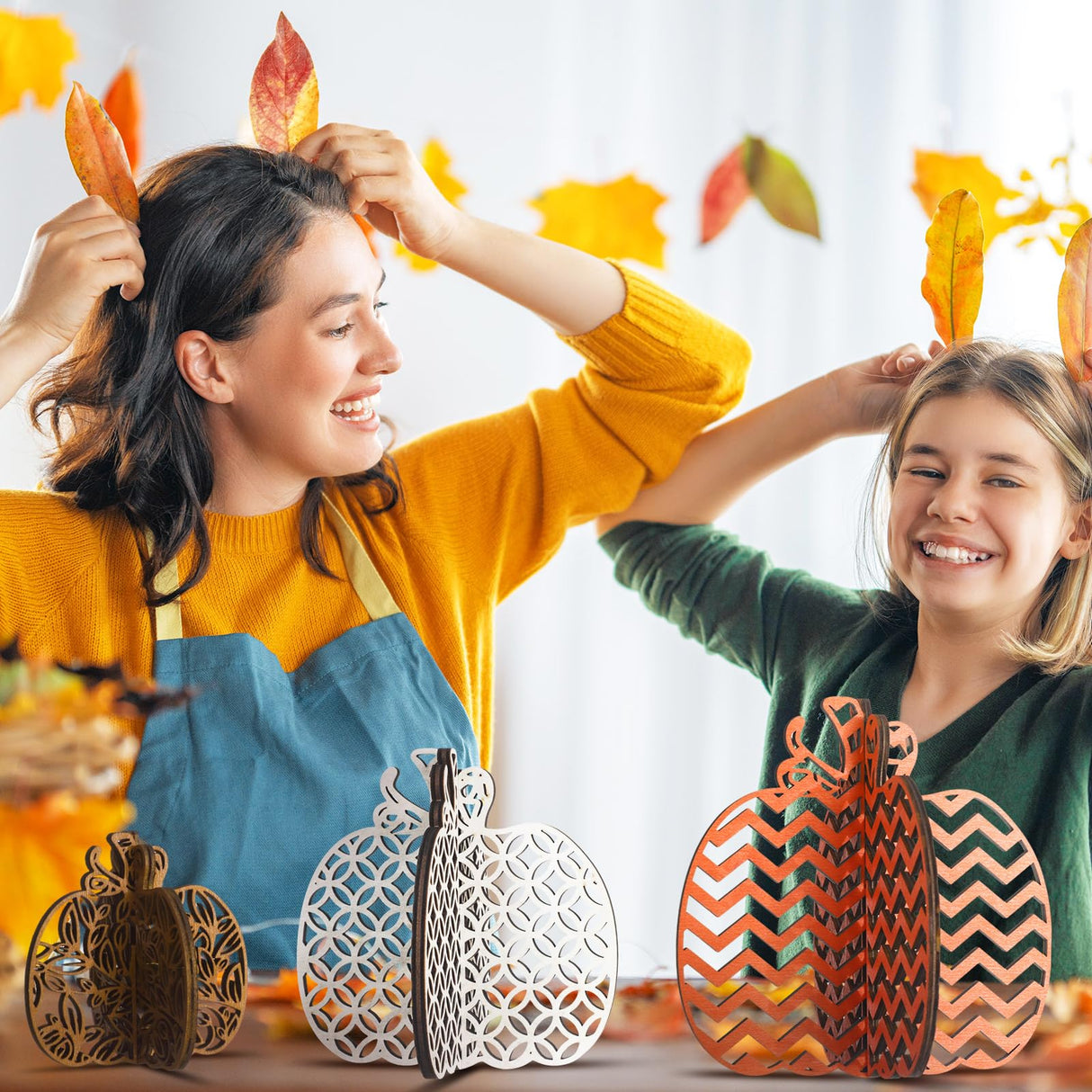 12 Pieces Fall Wooden Table Signs Pumpkin Wood Table Decor Autumn Tiered Tray Decor Thanksgiving Table Centerpieces Block Sign Farmhouse Fall Decorations for Home Party Decor Indoor Soaoo