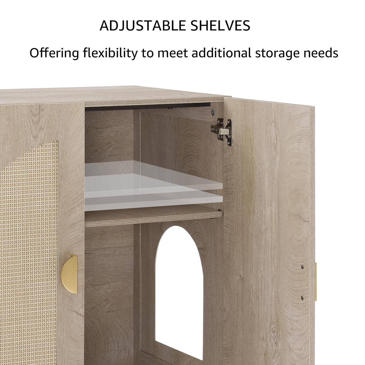 unipaws Cat Litter Box Enclosure with Shelves, Tall Hidden Litter Box Cover for Tall or Top Entry Litter Box, Kitty Enclosed Litter Box Cabinet, Cat Box Furniture, Grey unipaws