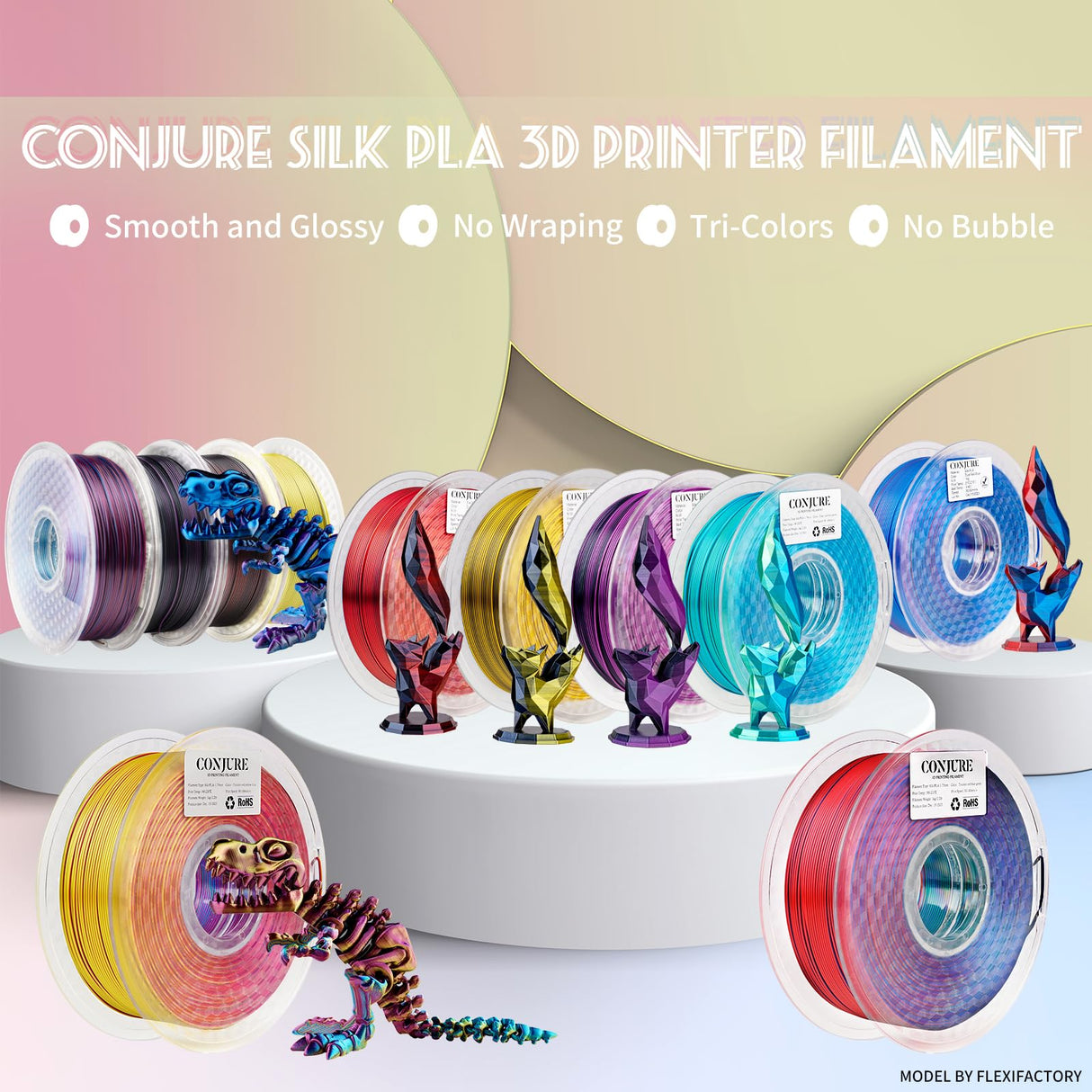 Chitu Systems Conjure Silk PLA 3D Printer Filament, 1.75mm Dual Color Filament, Silk Blue Green 3D Printing Filament 1KG/2.2lb (A-Silk PLA-Blue+Green 1kg) chitu systems