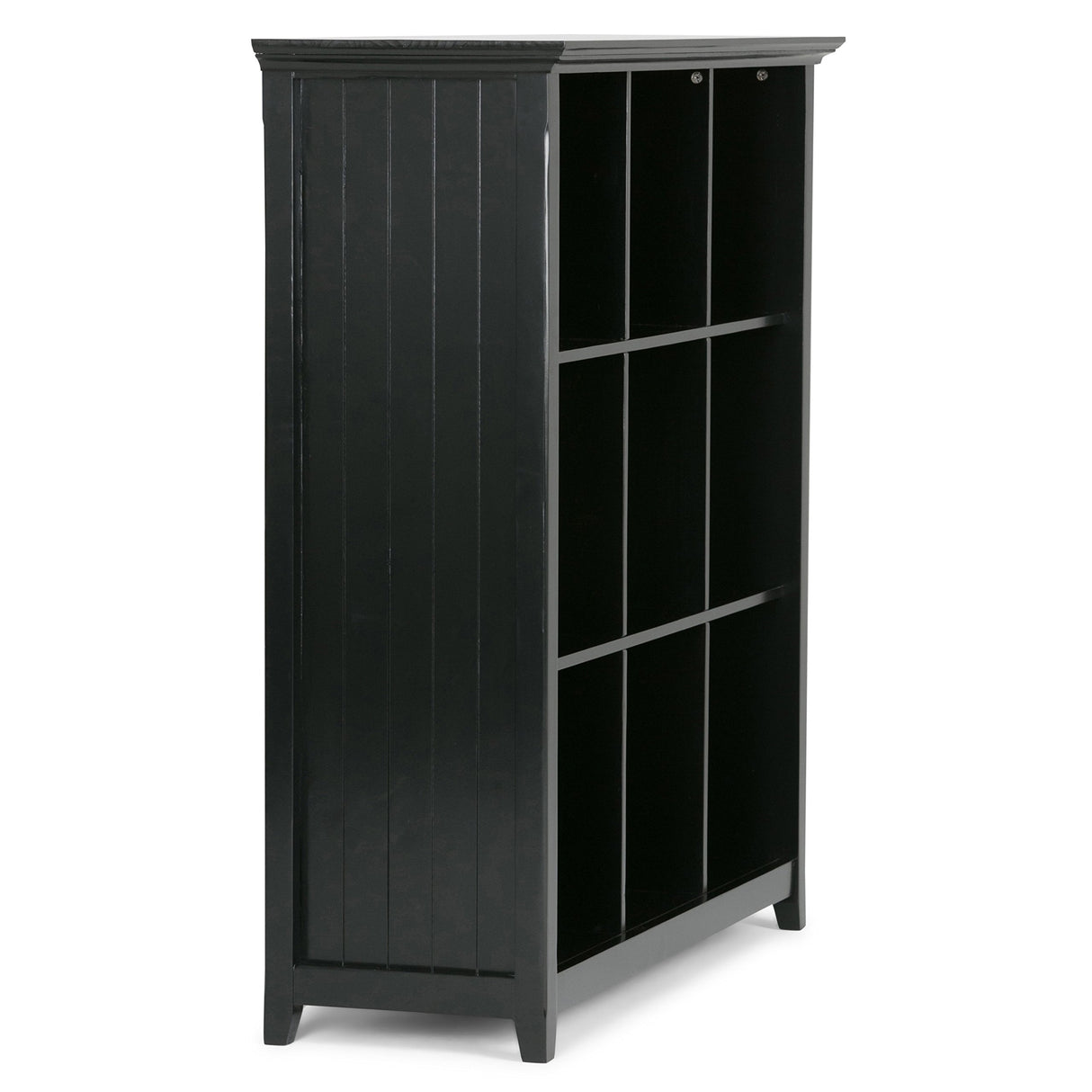 SIMPLIHOME Acadian SOLID WOOD 44 Inch Transitional 9 Cube Bookcase and Storage Unit in Black, For the Living Room, Study Room and Office SIMPLIHOME