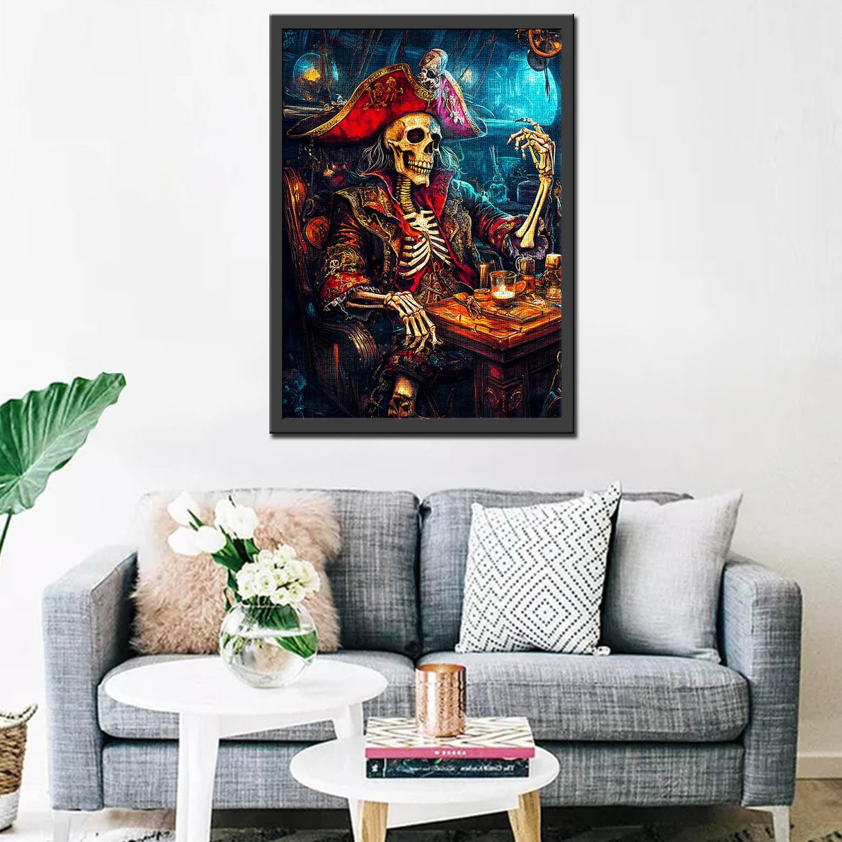 Skull Captain Puzzle for Adults 1000 Piece Pirate Art Jigsaw Puzzle Nautical Jigsaw Puzzles for Challenging Family Activity Games DIY Craft Puzzle Fantasy Puzzle Gift Wall Decor Home Decor Aihonmin