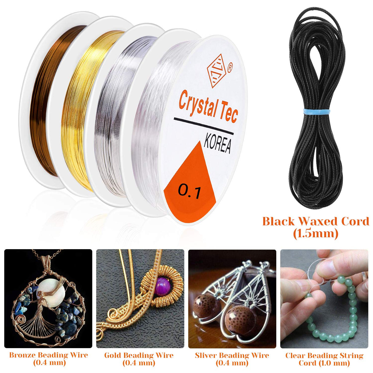 PAXCOO Jewelry Making Supplies Kit, Jewelry Making Kit with Jewelry Making Tools, Jewelry Wires and Jewelry Findings for Jewelry Making, Repair and Beading PAXCOO