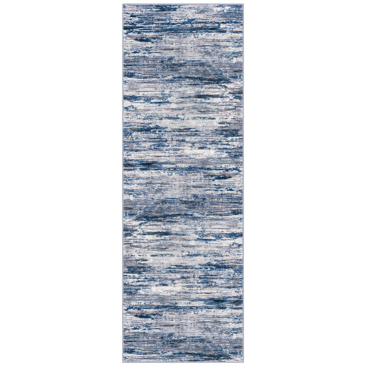 SIILOOM 2x6 Navy Blue Gray Neutral Multi Modern Abstract Runner Rug for Hallways, Super Soft Hallway Decor Kitchen Rugs with Non-Slip, Non-Shedding Washable Rug for Hallways Entryway Bedroom Indoor SIILOOM