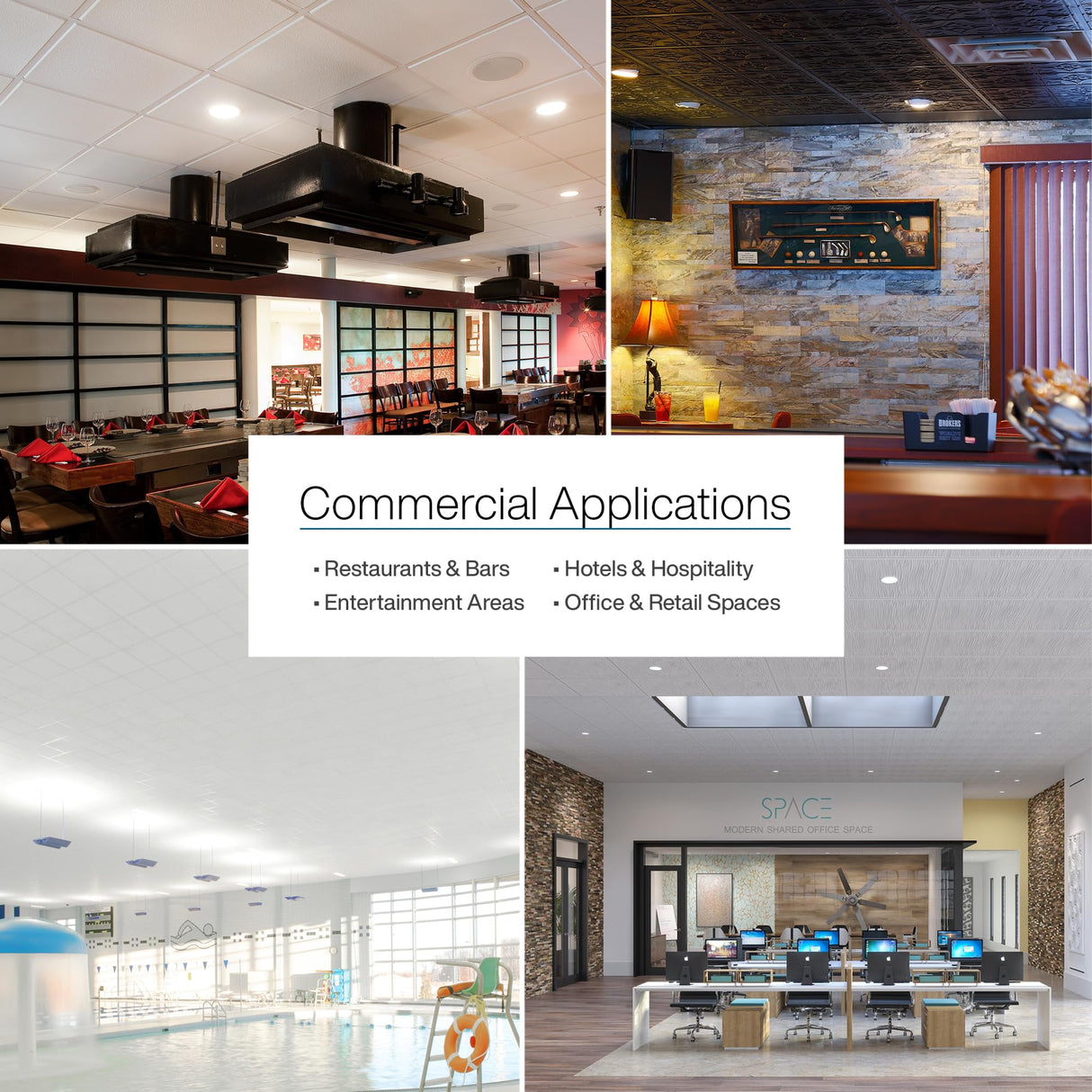 Genesis 2ft x 2ft Smooth Pro White Ceiling Tiles - Easy Drop-in Installation – Waterproof, Washable and Fire-Rated - High-Grade PVC to Prevent Breakage - Package of 12 Tiles Genesis