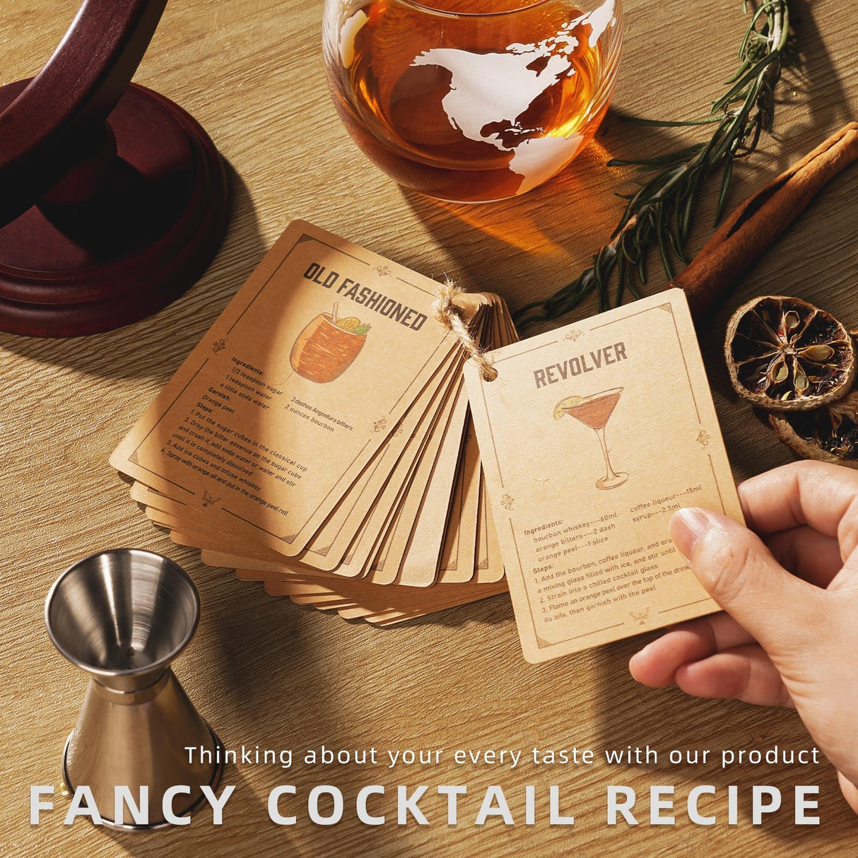 Gifts for Men Dad Husband, Whiskey Decanter Set with 4 Etched Globe Glasses, Unique Anniversary Birthday House Warming Gift for Brother Boyfriend, Cool Bourbon Presents Oaksea