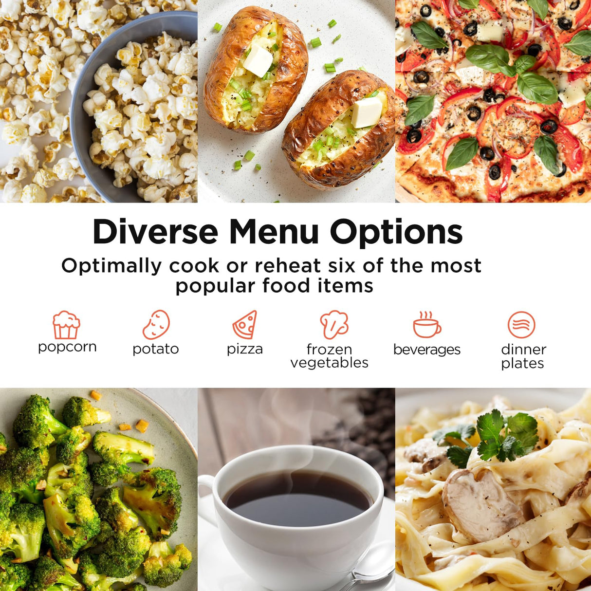 BLACK+DECKER Countertop Microwave Oven 0.9 Cu Ft, 6 Auto Menus, Child Lock, Memory Function, 10 Power Levels, Easy One-Touch Start, Digital Panel, 900W BLACK+DECKER