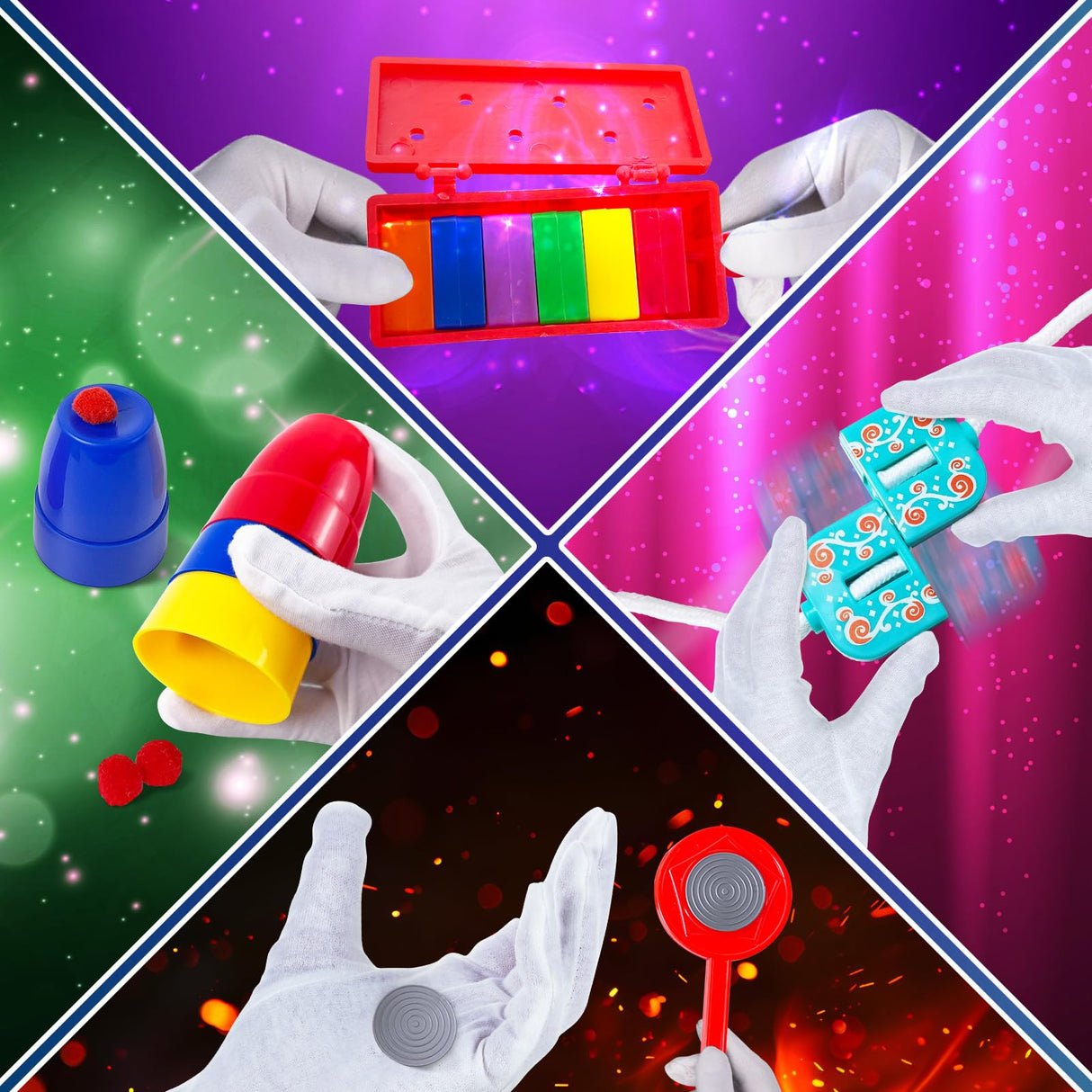 PATIFEED Magic Kit, 60 Magic Tricks for Kids Age 6-8, Magic Set with Instructions, Gift Toys for Kids Ages 6 7 8 9 10 11 12 Year Old PATIFEED