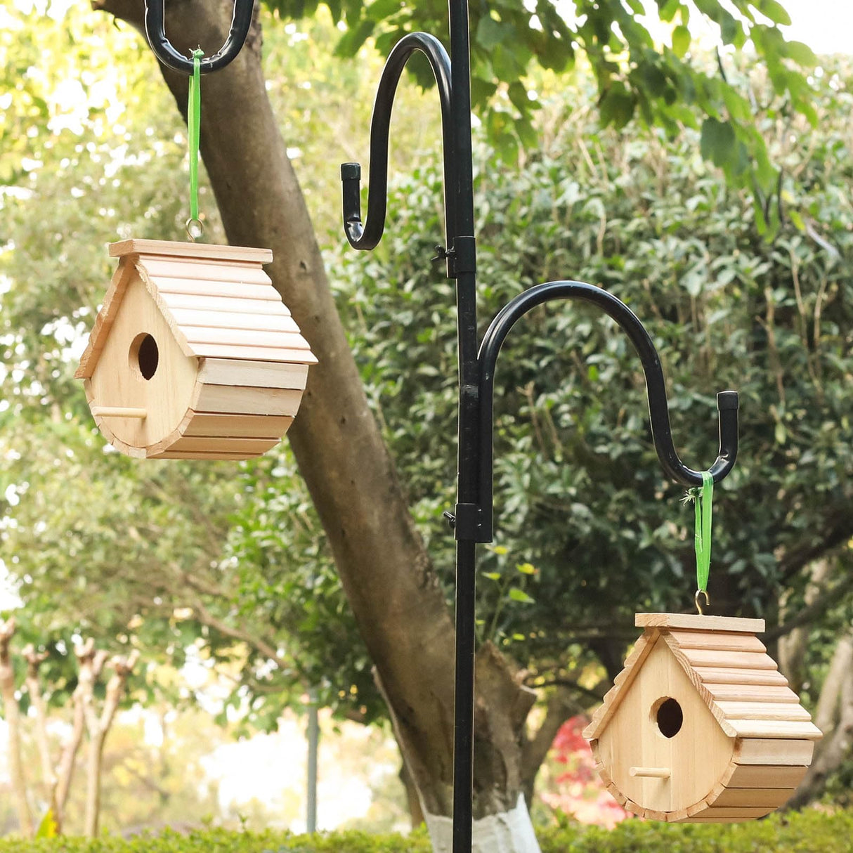 2 Pack Bird House Outside Wooden Bird House Set of 2, Hanging Birdhouses for Outdoor, Bluebird, Finch, Cardinals House (2Pcs) STARSWR