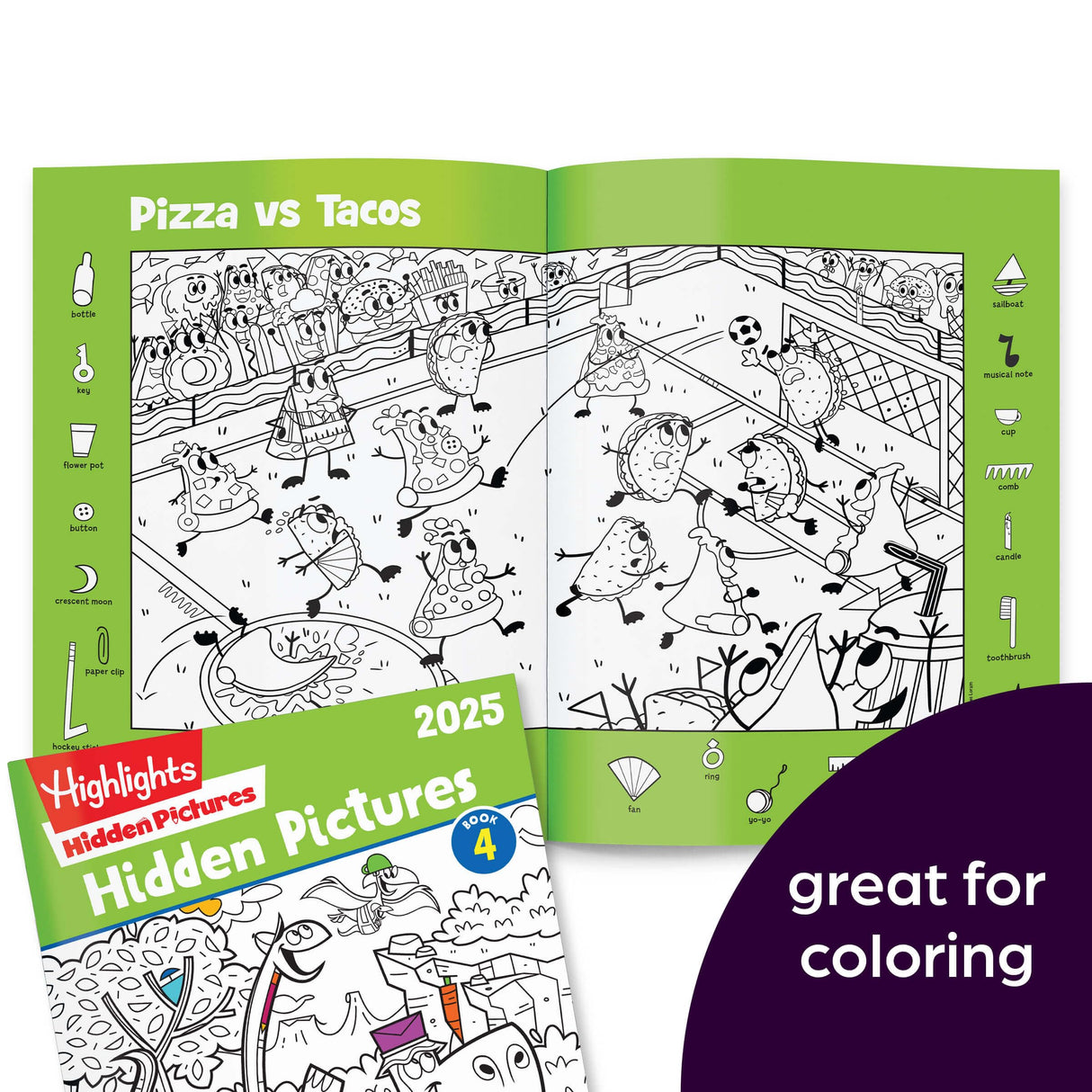 Highlights Hidden Pictures 2025 Activity Books for Kids Ages 6 and Up, 4-Book Set of Travel-Friendly Screen Free Seek and Find Fun, Books Double as Coloring Books Highlights for Children