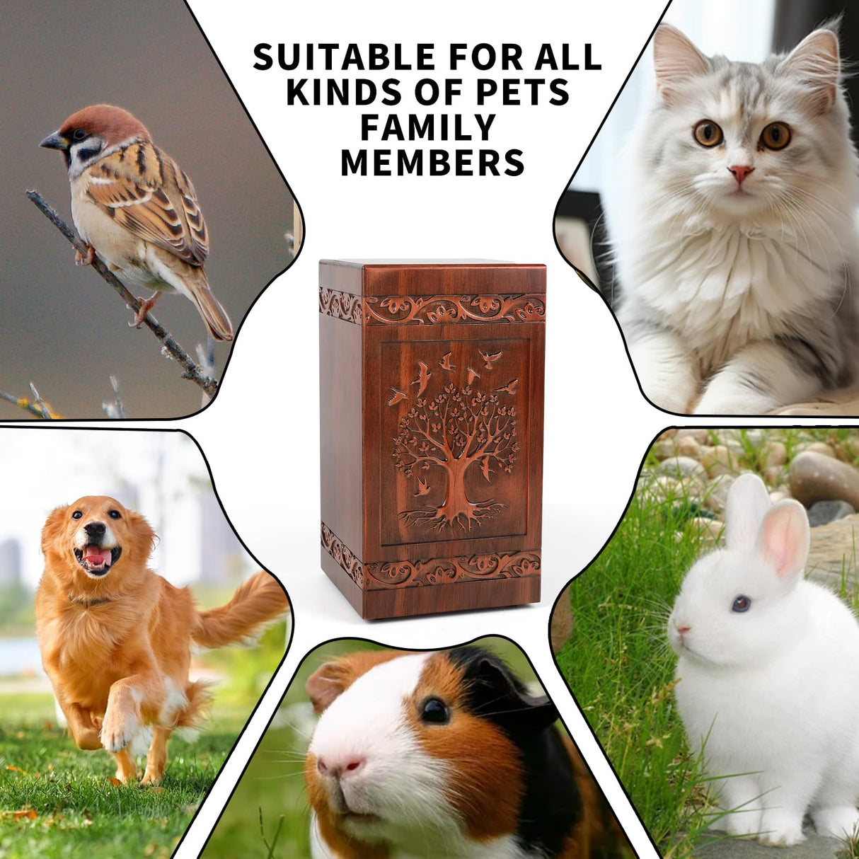 NowDoWin Urn for Ashes Adult Male Female,Cremation Urns for Men Women,Wooden Urns for Human Ashes Adult,Handcrafted Solid Wood Urn with Bag,TSA Approved Urn (Tree of Life, 300LBS Capacity) Nowdowin