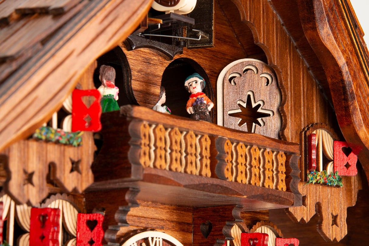 Cuckoo-Palace Large German Cuckoo Clock - The Seesaw Mill Chalet with Quartz Movement with Moving Seesaw - Black Forest Clock Cuckoo Palace
