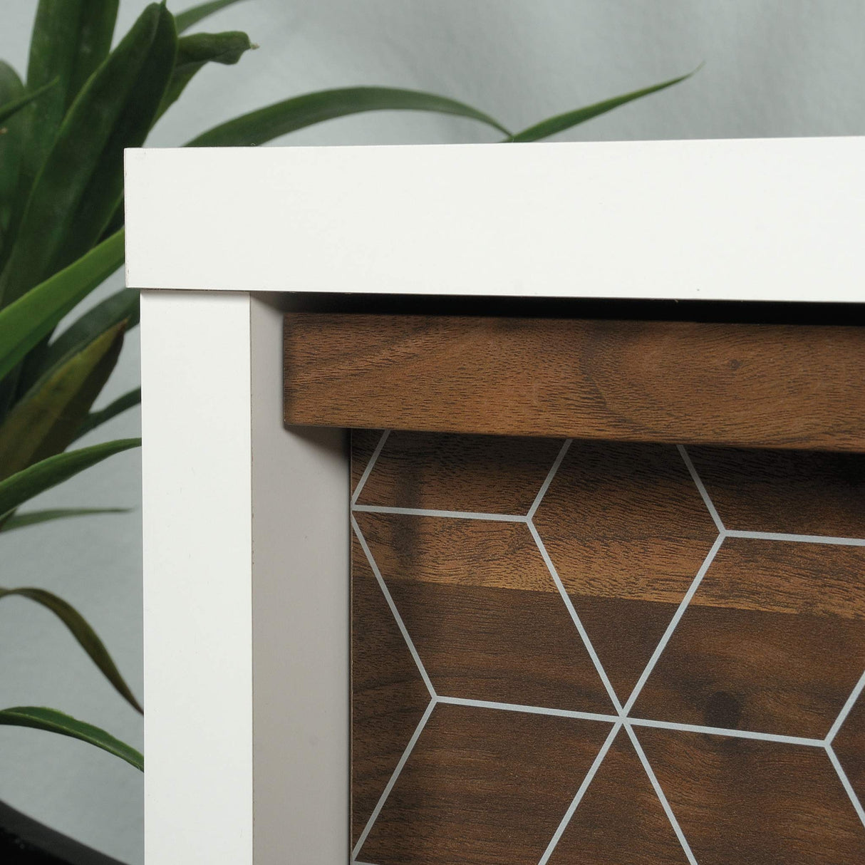 Sauder Harvey Park Dresser, L: 60.71" x W: 17.48" x H: 31.06", Soft White finish Sauder