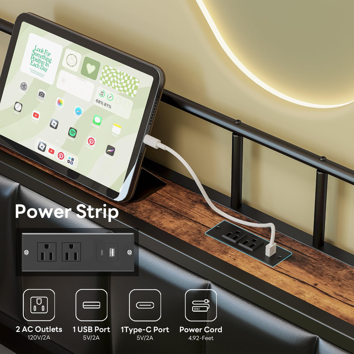 LIKIMIO Daybed with Trundle, Twin Corner Bed Fram with Bedside Storage,Sofa Day Bed for Living Room, Bedroom and Guest Room,Black LIKIMIO