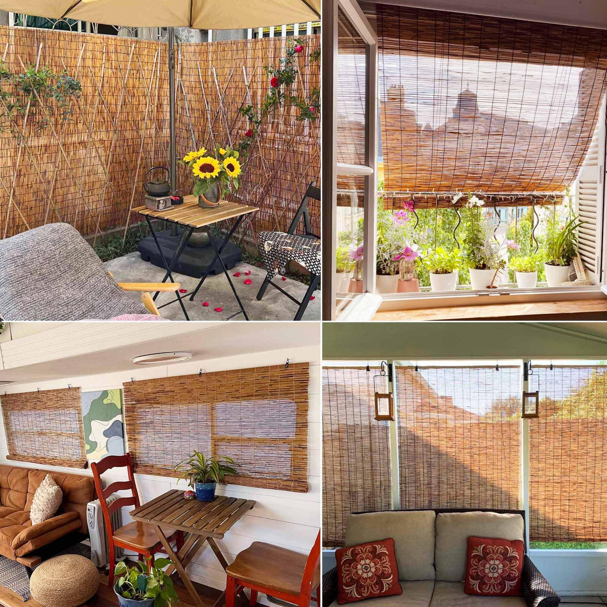 Bamboo Roll Up Shade Retro Bamboo Blinds 34 36 39 47 55 72 inch Wide Outdoor Roll Up Shades for Patio Waterproof Bamboo Roman Shades Privacy Sunshades Porch Blinds for Garden Balcony Home Decor KaulaTrinx