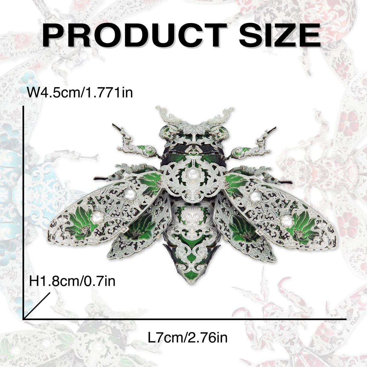 Piececool Metal 3D Puzzles for Adults, Cicada 3D Model Building Kits Insect Themed Animal Fashion Brooch Assembling DIY Crafts Creative Gifts Piececool