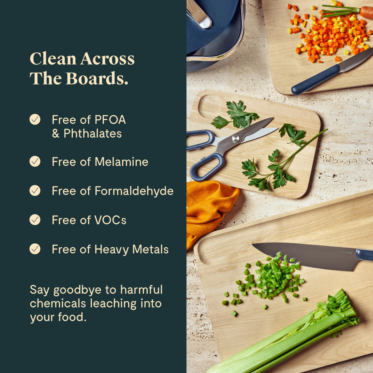 Caraway 4-Piece Cutting Board Set - Wood Cutting Board Set - Made From FSC-Certified Birch Wood - Mineral Oil & Wax Finish - 3 Sizes - Small, Medium, Caraway
