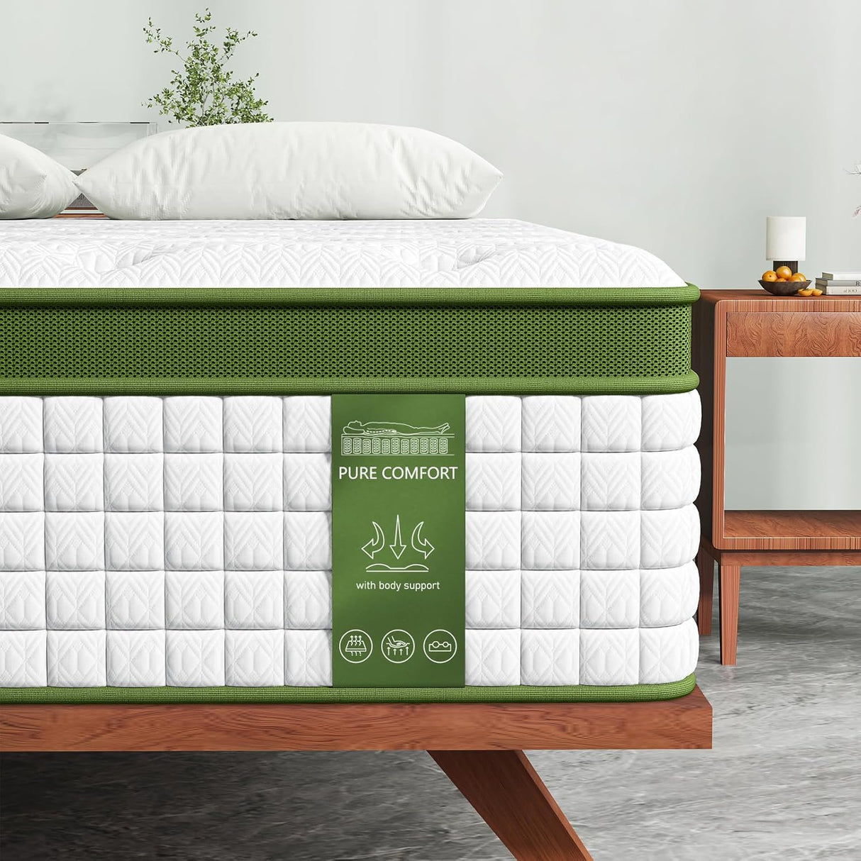 BedStory King Mattress, 14 Inch Hybrid Mattresses King Size in a Box with Gel Memory Foam and Pocket Springs, Medium Firm Mattress, Pressure Relief & Motion Isolation, CertiPUR-Us Certified, No Odor BedStory