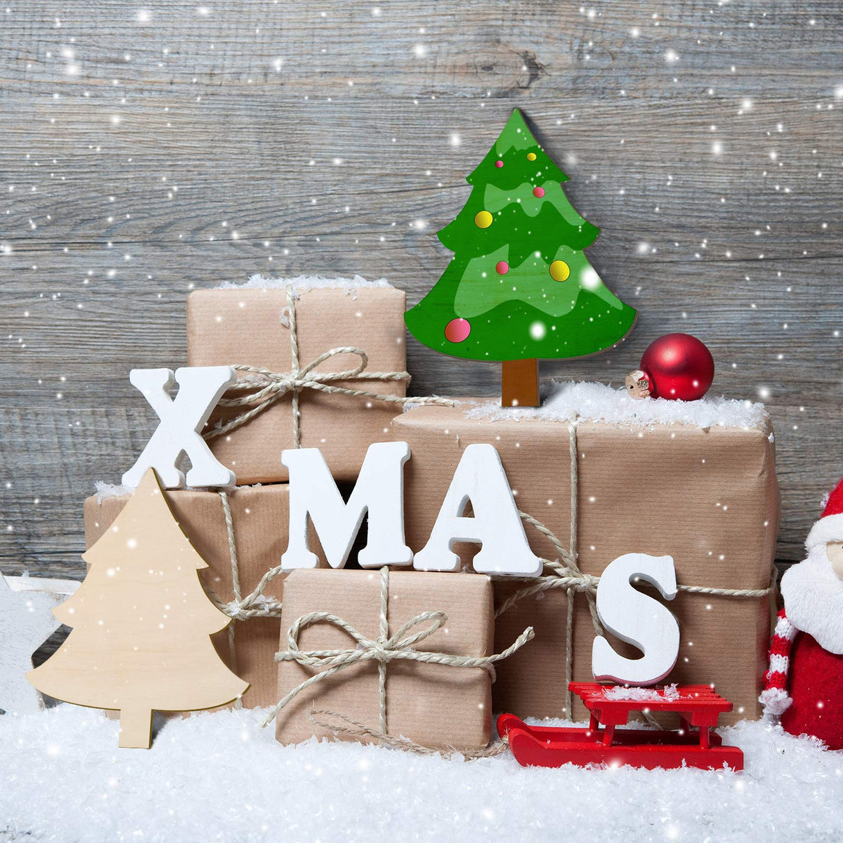 8 x 10 Inch Wooden Christmas Tree Cutout Christmas Unfinished Wooden Ornaments Blank Christmas Tree Craft Wooden Decorations for DIY Christmas Party Decor (12 Pieces) Jetec