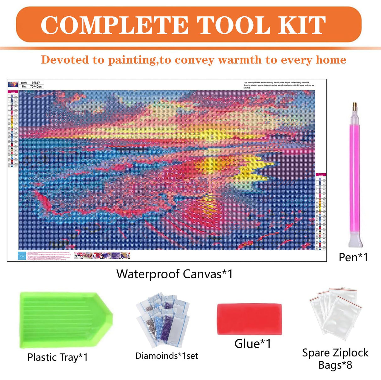 igoodom Large Diamond Painting, Landscape Large Diamond Art Kits for Adults, Full Drill Round Big Diamond Painting, DIY Gem Art and Crafts for Home Wall Decor Gift 27.5 X 15.7inch igoodom