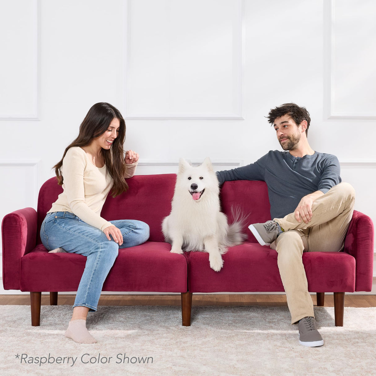 Best Choice Products 77" Mid Century Modern Velvet Loveseat Sofa, Couch, Convertible Sofa Sleeper Bed w/Real Wood, Removable Armrest - Mocha Brown Best Choice Products