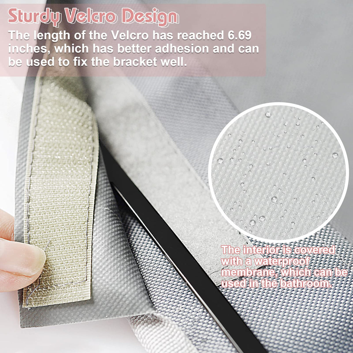 Retyion Bedside Storage Bag with 4 Hooks Multi-Function Hanging Organizer Caddy for Headboards Bunk Bed Hospital Bed (Grey) Retyion