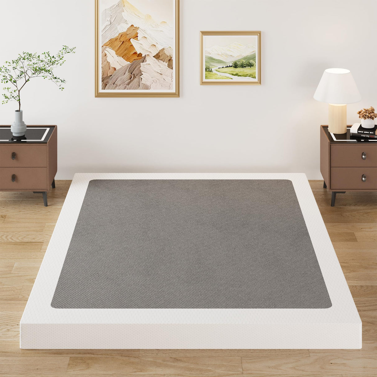 Lutown-Teen 3 Inch Queen Box Spring Low Profile, Heavy Duty Metal Box Spring for Queen Bed Base with Fabric Cover, Mattress Foundation, Noise Free, Easy Assembly Lutown-Teen