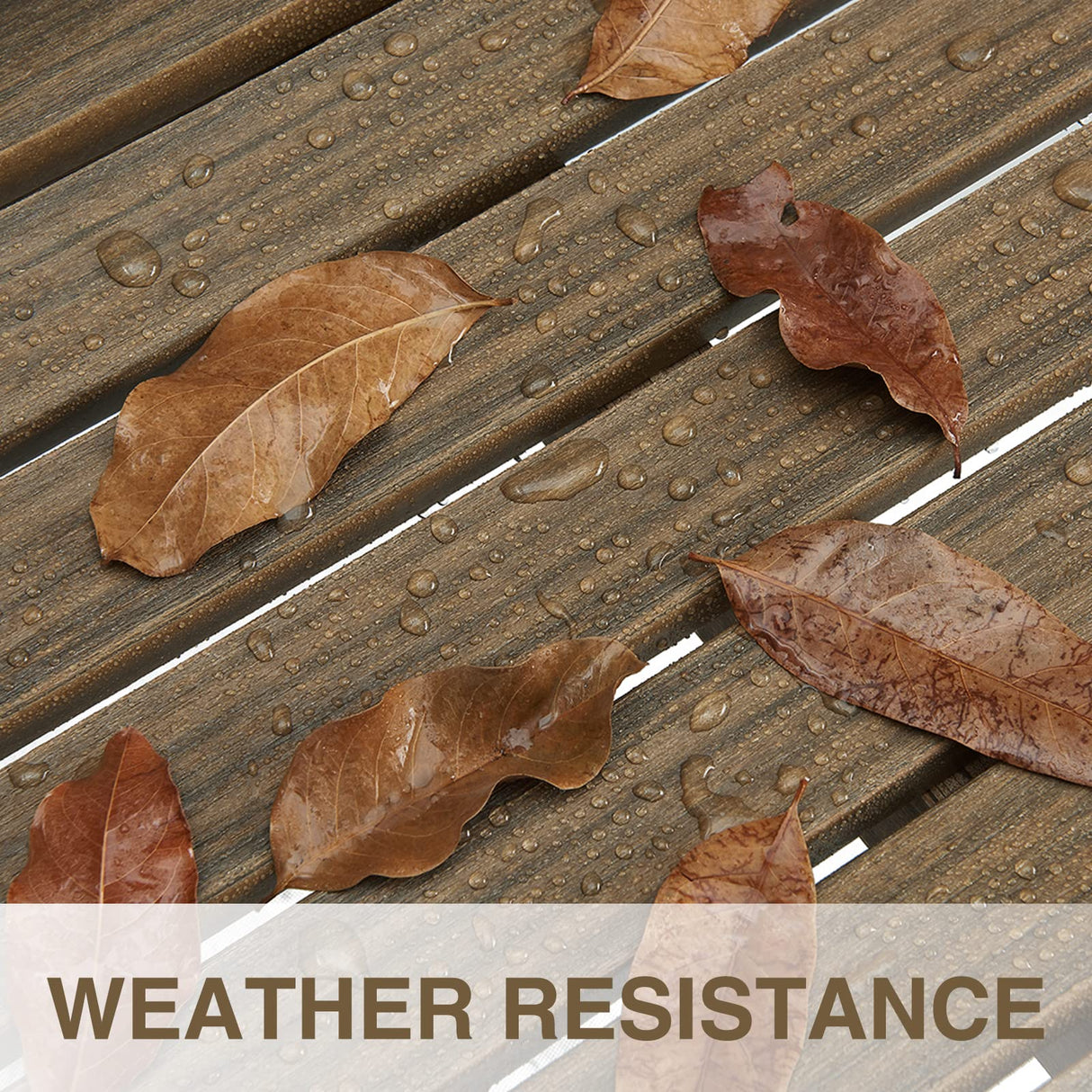 ACUEL Outdoor Bench, 2-Person Garden Bench, Poly Lumber Patio Bench for Outdoors, Porch, and Park (Light Brown) ACUEL