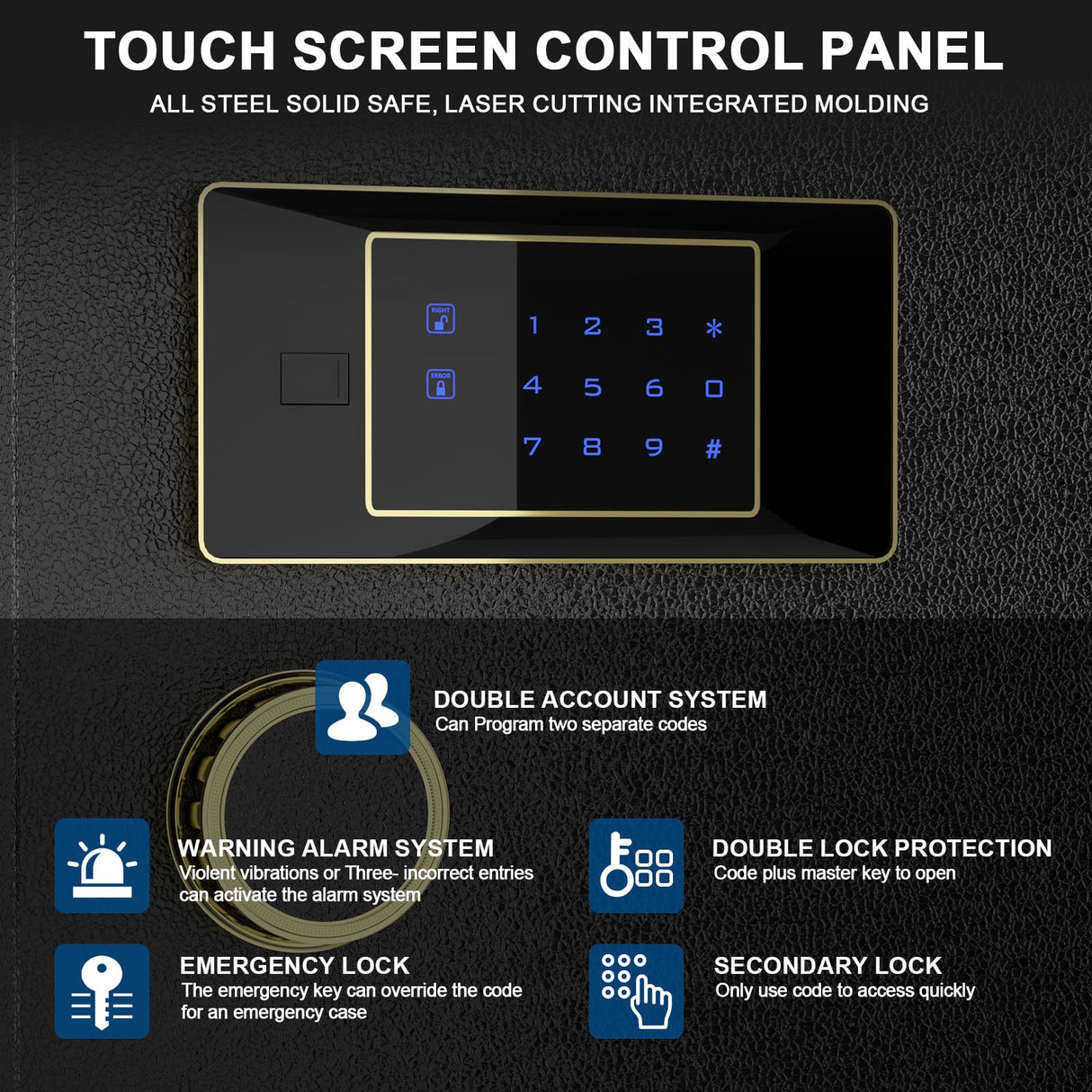 TIGERKINGγπππ πππγ π―ππππ π«πππ 6-8 Gun Safe, Large Gun Safes for Home Rifle and Pistol, Gun Cabinets for Rifles and Shotguns with 3 Removable Shelf TIGERKING