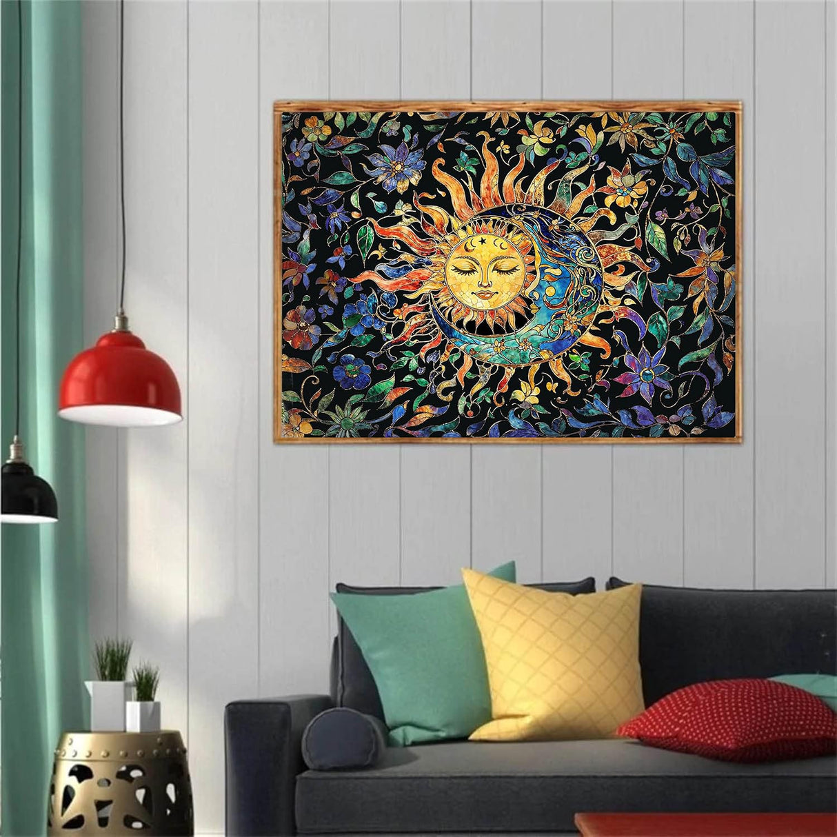 ARPADAMO Diamond Art Kits for Adults,5D Sun and Moon Diamond Painting DIY Landscape Diamond Art Diamond Painting Kits for Adult,Round Full Drill Diamonds, Diamond Art Kits for Home Decor-12x16inch ARPADAMO