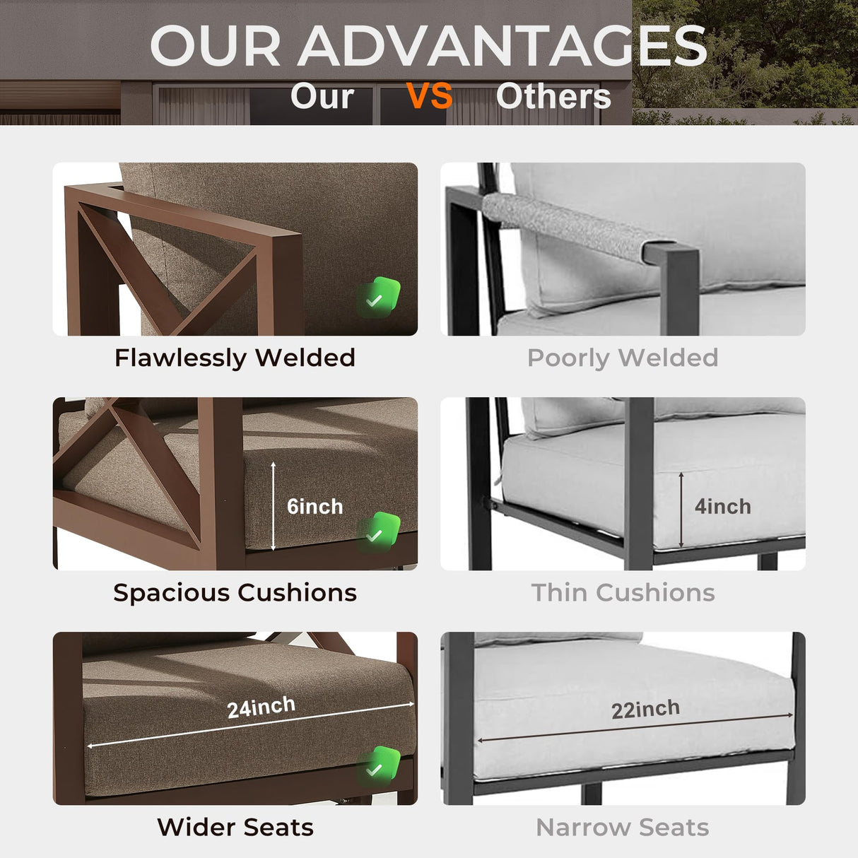 MAISON BACKYARDS MBY Aluminum Patio Sectional Set with Fire Pit Table – 4-Seat Outdoor Conversation Sofa Set with Corner Seat & 37,000 BTU Gas Firepit, Glass Wind Guard, Weather-Resistant – White MAISON BACKYARDS