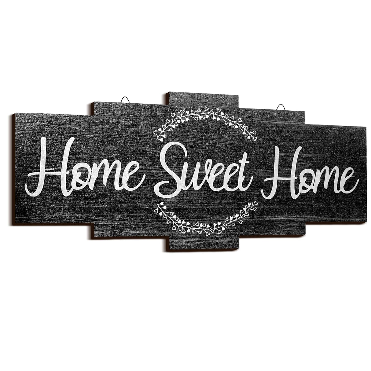 Jetec Home Sweet Home Sign, Rustic Wood Home Wall Decor, Large Farmhouse Home Sign Plaque Wall Hanging Wooden Sign for Bedroom, Living Room, Wall, Wedding Decor (Black) Jetec