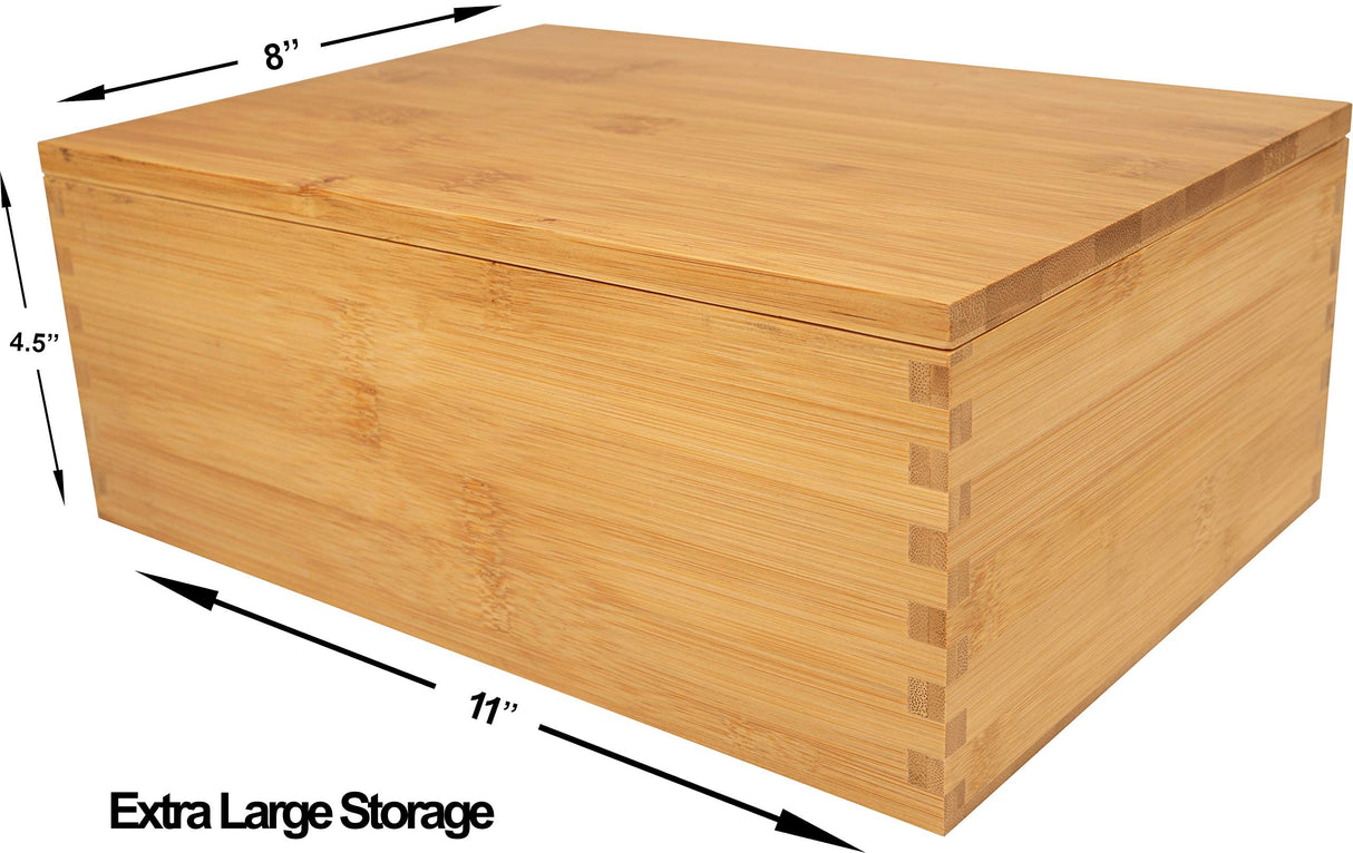 Blake & Lake Wooden Storage box with Lid - Large Wood Keepsake boxes - Gift Box with lids Store Photos Keepsakes Jewelry Colectibles Treasures - Dovetail Design (Natural) Blake & Lake