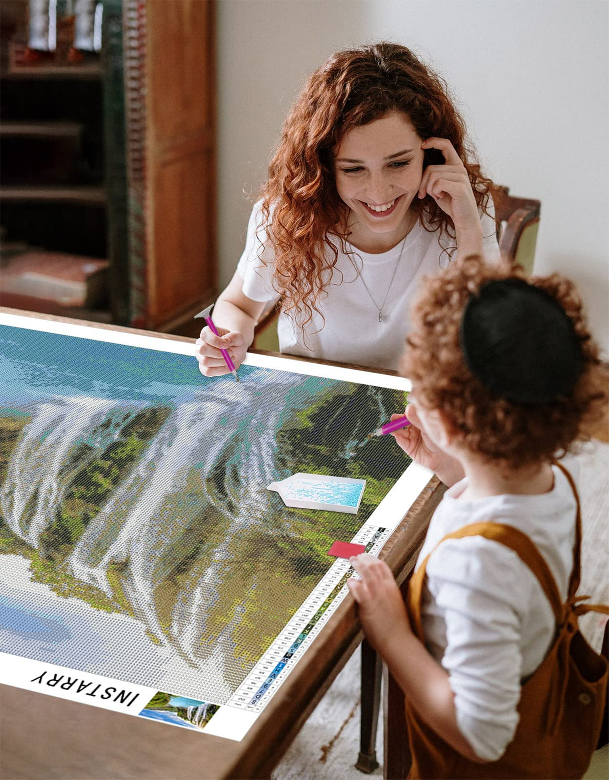 Instarry DIY 5D Diamond Painting Kits for Adults Large Size Full Drill Waterfalls and Lakes Mosaic Rhinestones Embroidery Wall Decorations Art Kit 31.5x15.7 inch Instarry