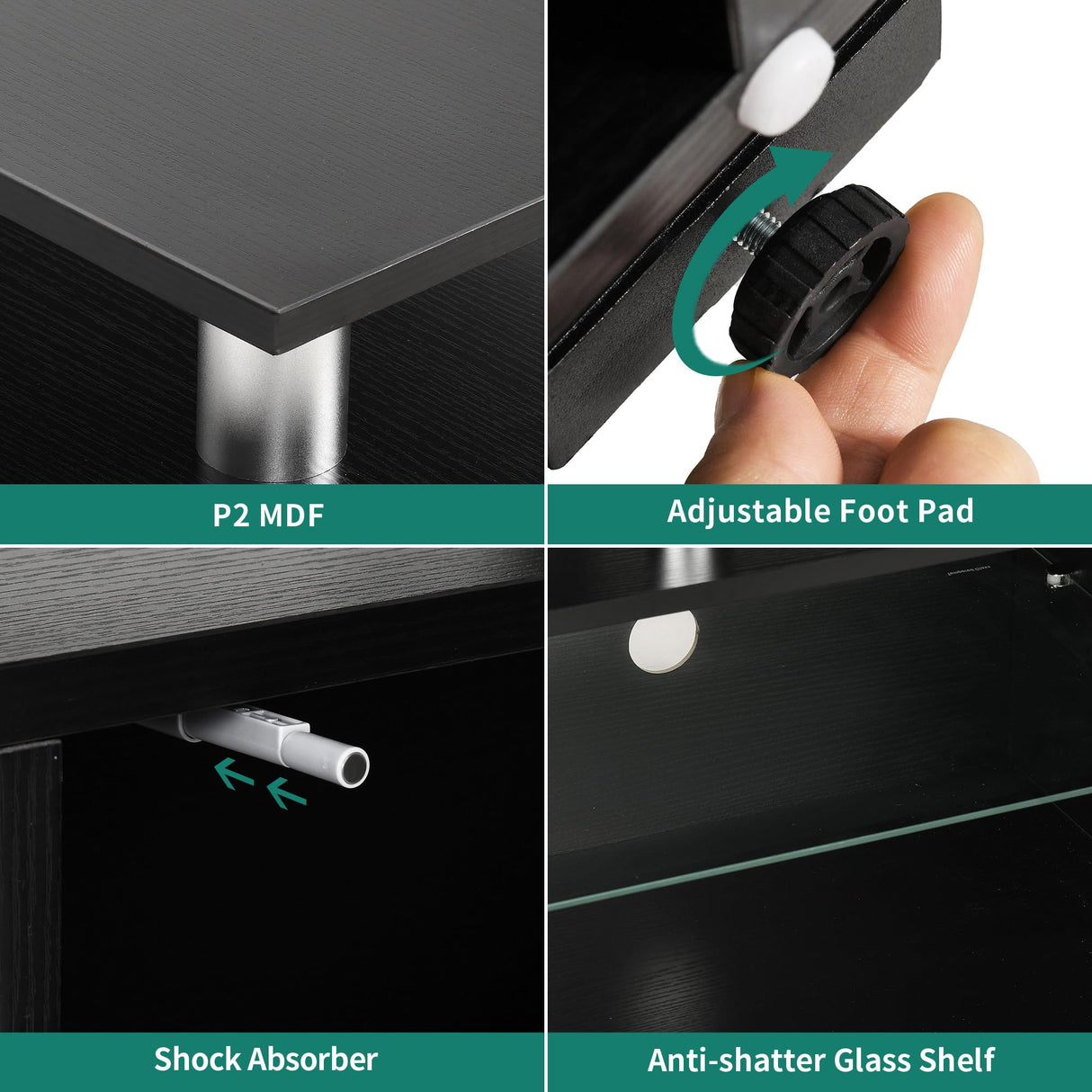 YITAHOME TV Stand with Mount for 75/70/65 inch TV, Entertainment Center with Storage, Modern LED TV Stand w/Power Outlets for Living Room, TV Console Media Cabinet, Black YITAHOME