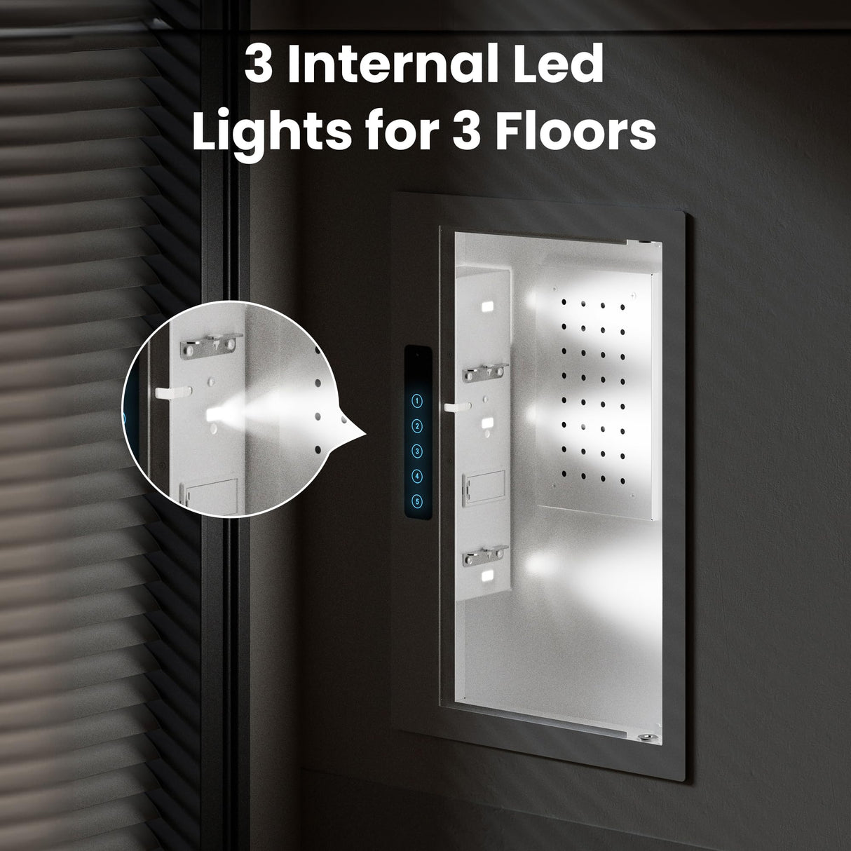 Grimtron Quick Access Wall Gun Safe with Removable Pegboard & Shelfs, Flat Hidden White Wall Safes Between the Studs 16" Centers, Wall Mount Safe for Handgun, Clips, Valuables Grimtron