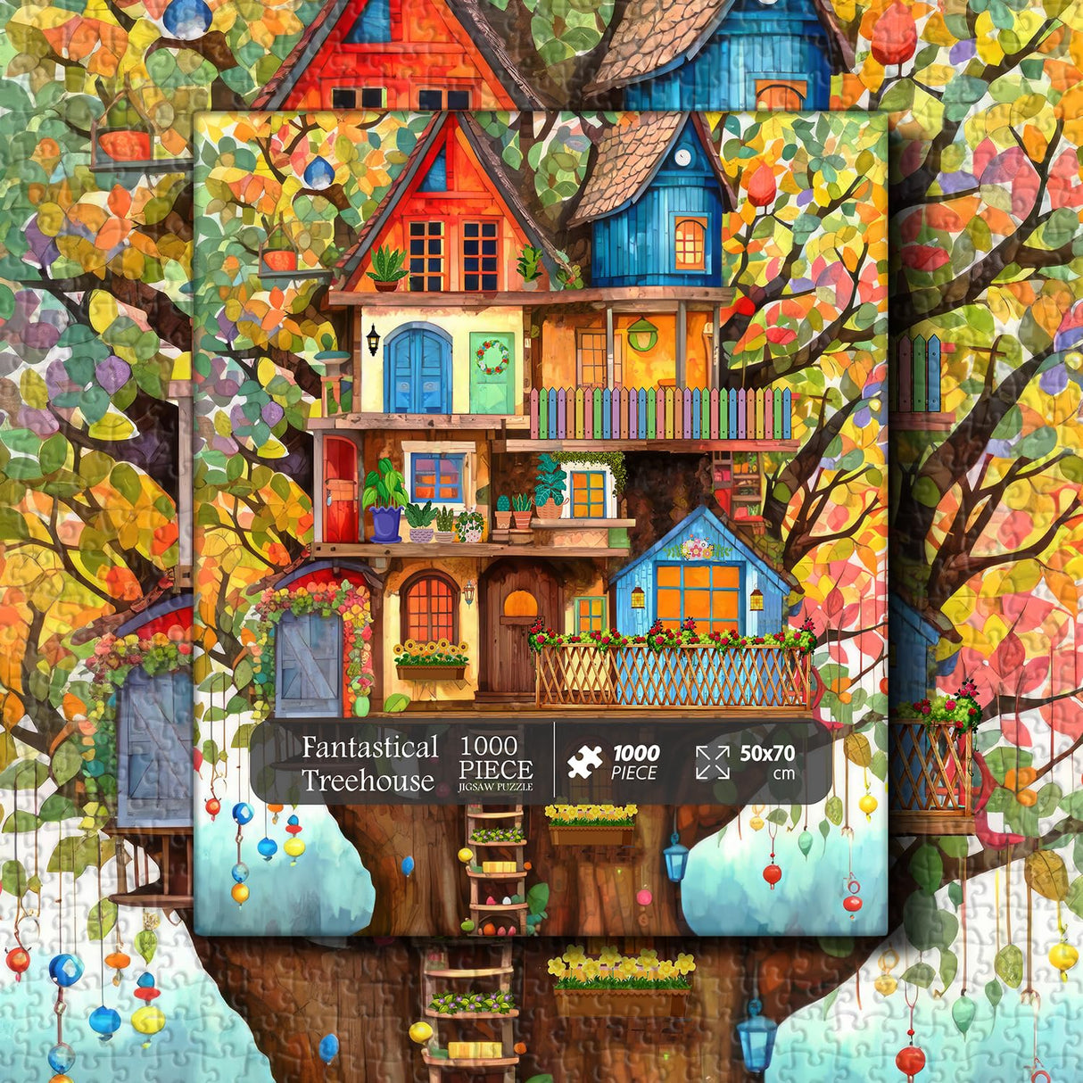 Tree House Puzzles for Adults 1000 Pieces, Fantasy Tree of Life Jigsaw Puzzles, Plant Challenging Hard Puzzles as Nature Decor PPuzzling