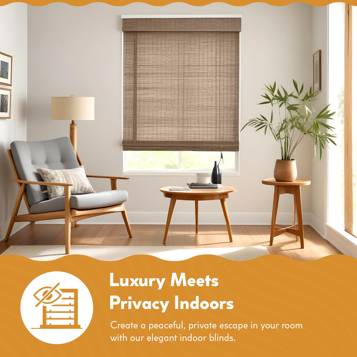 Radiance Cordless Bamboo Roman Shades for Windows - Flatstick Bamboo Blinds for Semi-Private Light Control - Easy to Lift & Fold Up Window Shades - Driftwood - 36 in. W x 64 in. L - (2216614E) Radiance