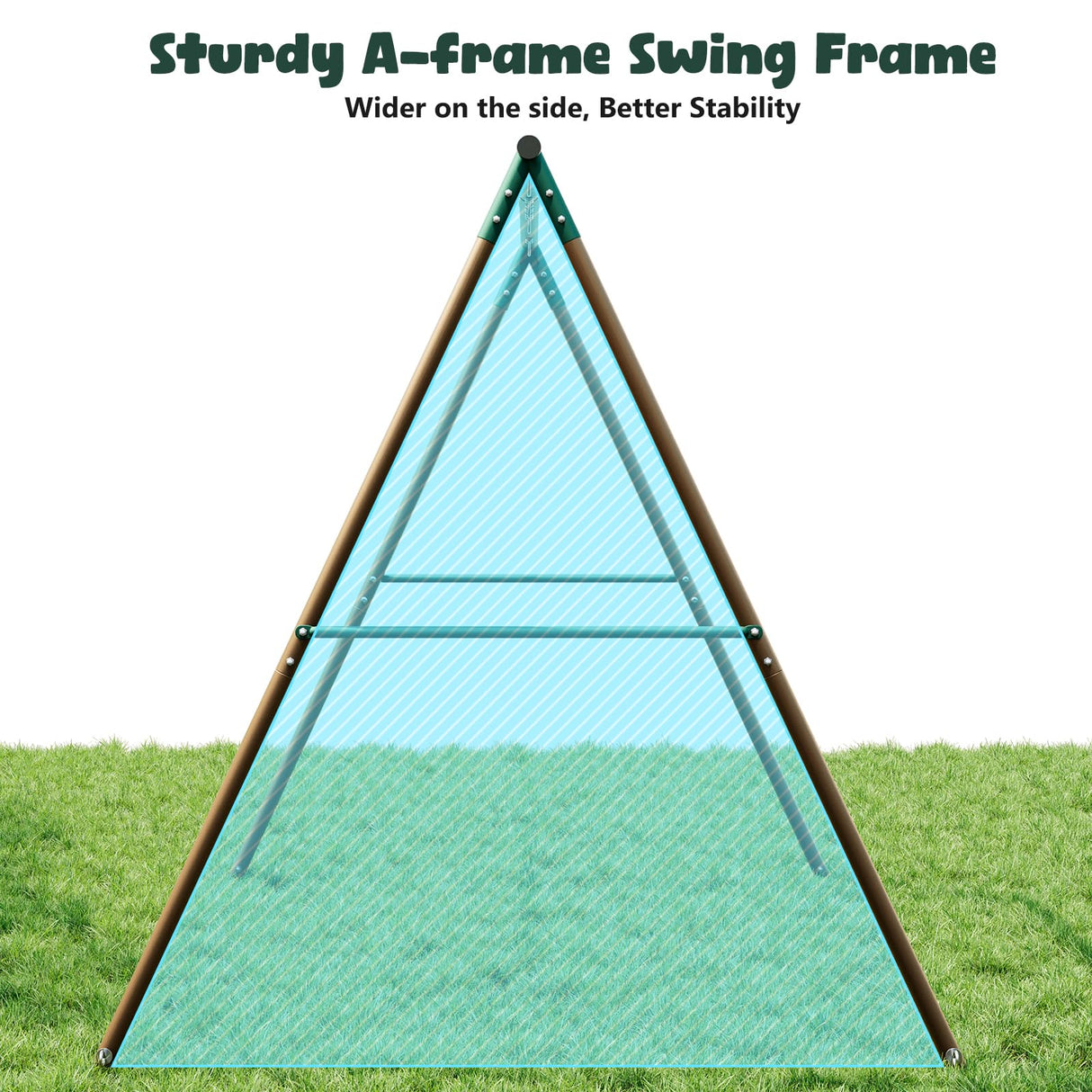 Hapfan Swing Sets for Backyard with 45" Platform Swing and Belt Swing, 440 lbs Swingset Outdoor for Kids, Outdoor Play Equipment Hapfan