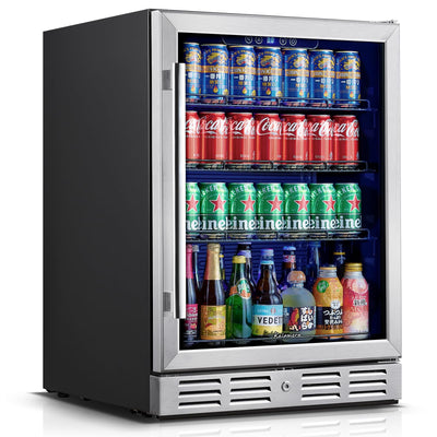 Kalamera 24 inch Beverage Refrigerator - 154 Cans Capacity Beverage Cooler- Fit Perfectly into 24" Space Built in Counter or Freestanding - for Soda, Water, Beer or Wine - For Kitchen, Bar or Office