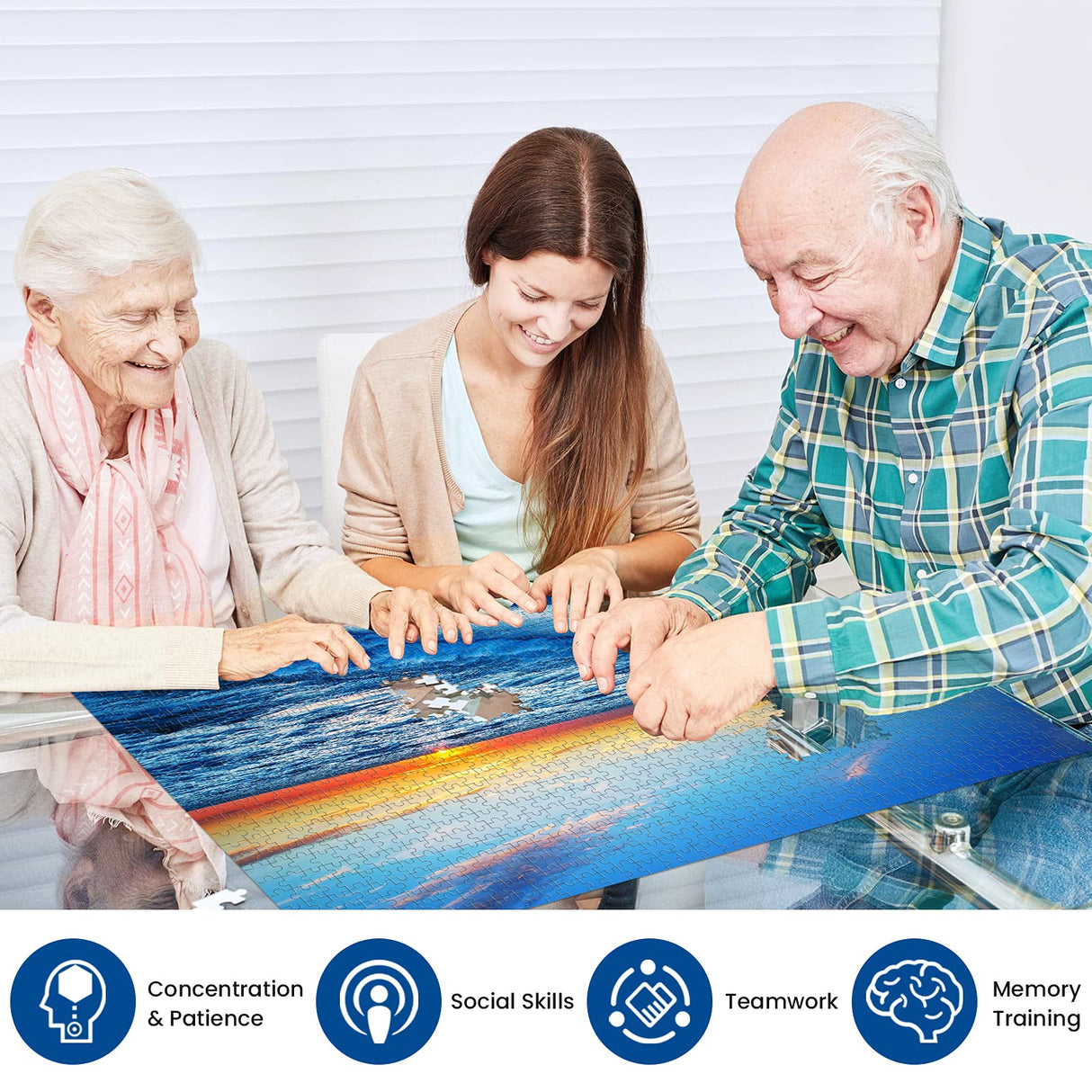 1000 Pieces Wooden Jigsaw Puzzle for Adults, Family or Elderly, Hawaiian Sunset Beach Puzzles, Art Home Decor DIY Funny Parent-Child Educational Game Toy Sunset Puzzle Gift for Mom, Wife, Friend najiaxiaowu