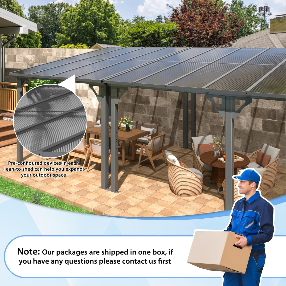 AirWire 10x14 FT Gazebo Pergola Awnings for Patio with Hardtop Gazebos on Clearance Patio Covers for Shade and Rain, Lean to Gazebo Sunroom Patio Canopy Outdoor Pergolas for Patios,Decks,Backyard AirWire