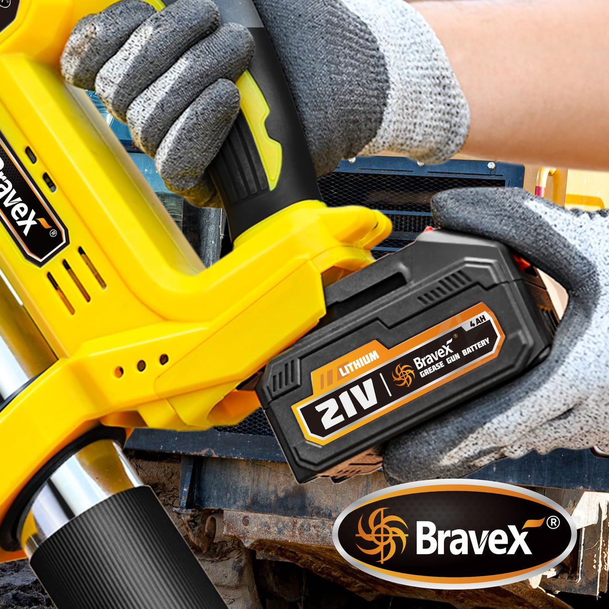 STEINBRÜCKE Grease Gun - Grease Gun Battery Powered, Cordless Grease Gun with 40” Long Hose, Electric Grease Gun STEINBRÜCKE