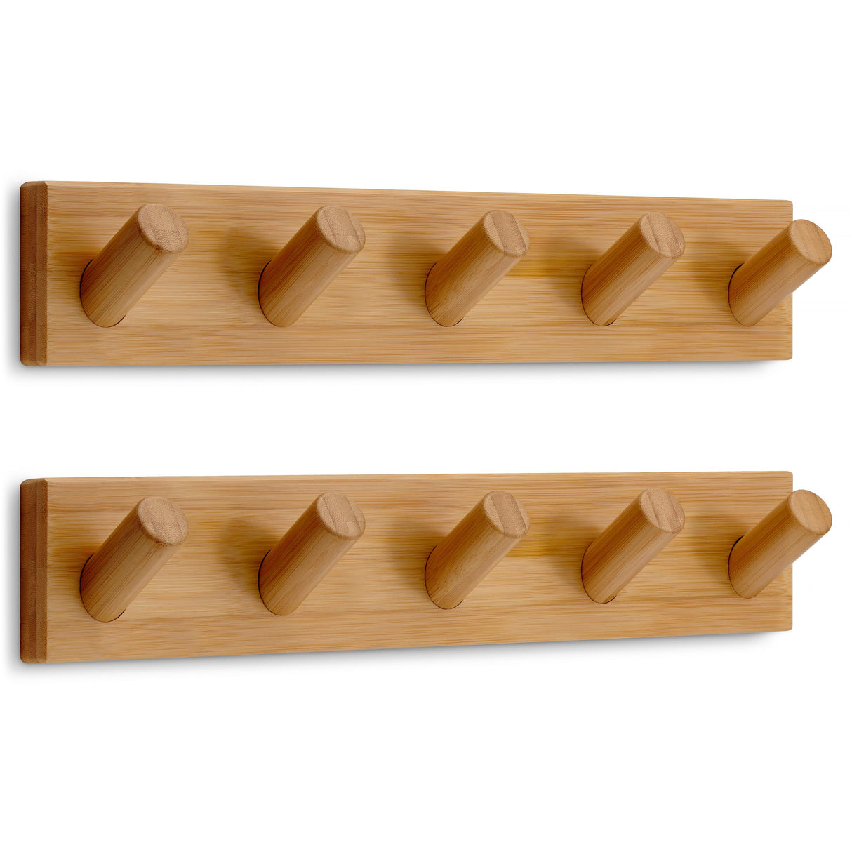 LARHN Wall Mounted Coat Rack, Wooden Wall Coat Rack with 5 Hooks (2-Pack), 16.5″ Wall Hook Rack, Coat Rack Wall Mount - Modern Scandinavian Home Decor - Series 6 LARHN