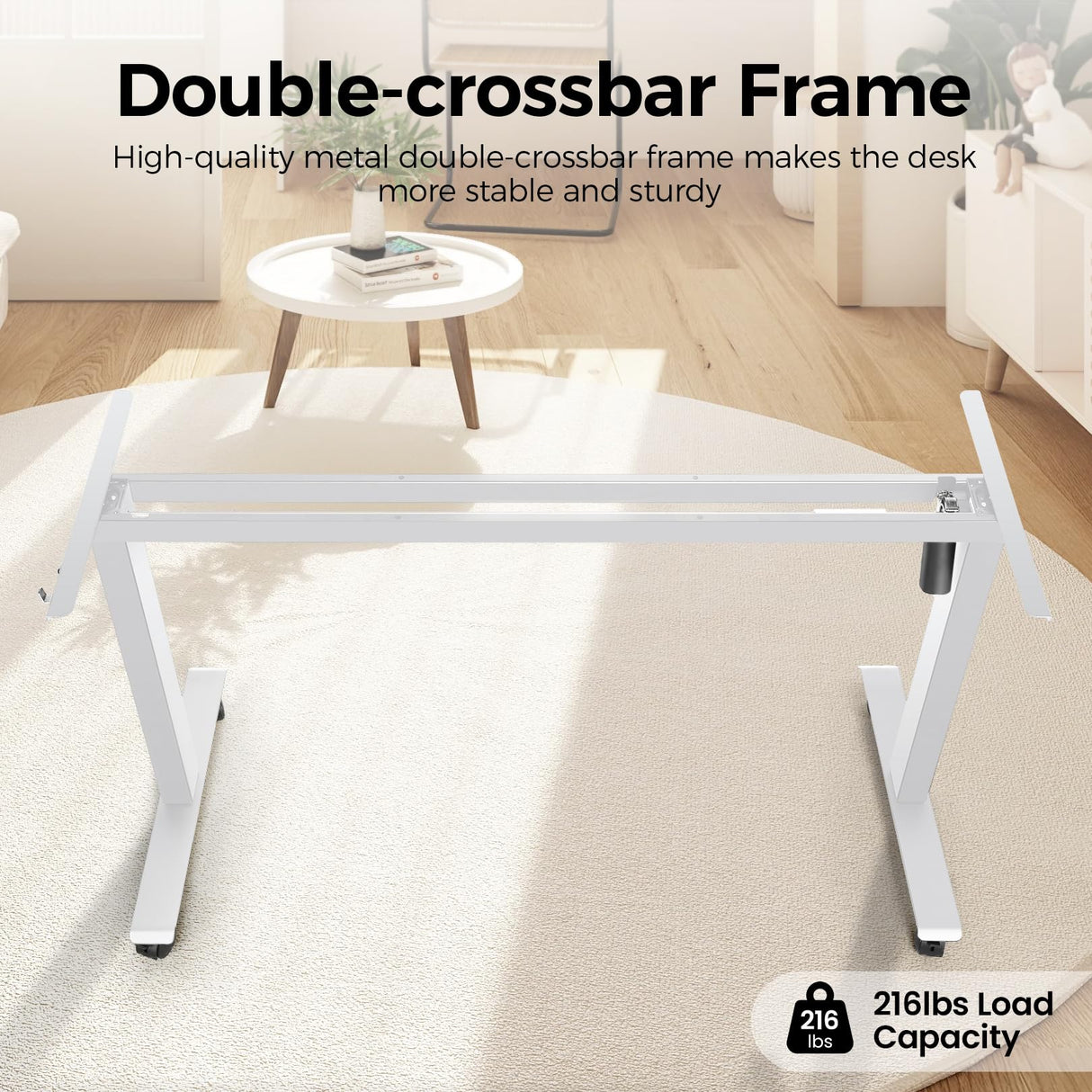 KORGOL Electric Standing Desk 63 x 24 Inches Adjustable Height Sit Stand Up Desk for Home Office Computer Desk Memory Preset with Wheels, White KORGOL