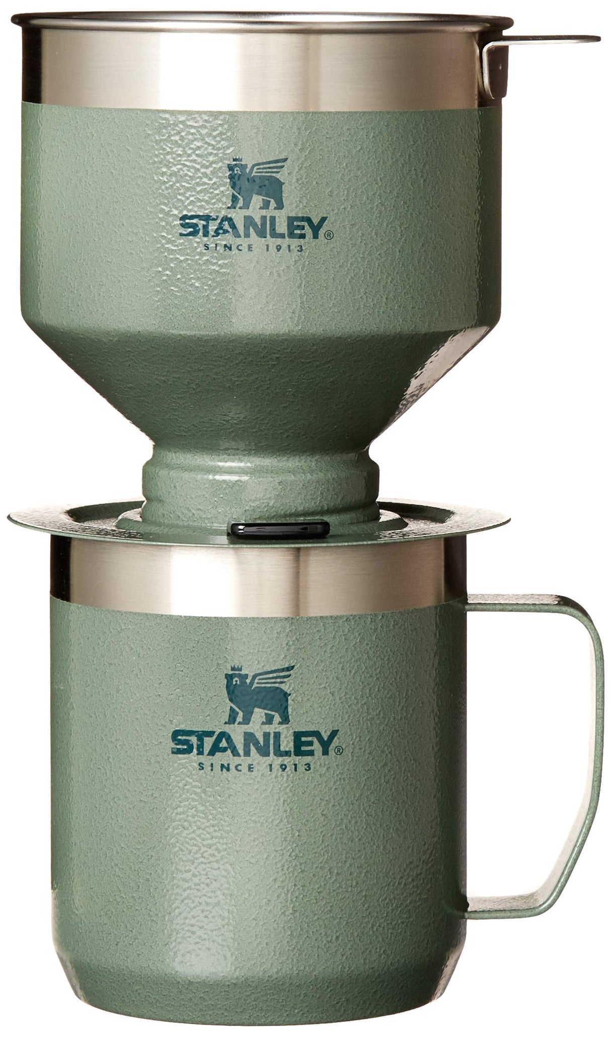 Stanley Perfect Brew Pour Over Set with Camp Mug- Reusable Filter - BPA-Free - Easy-clean Stainless Steel Coffee Maker - Hammertone Green STANLEY