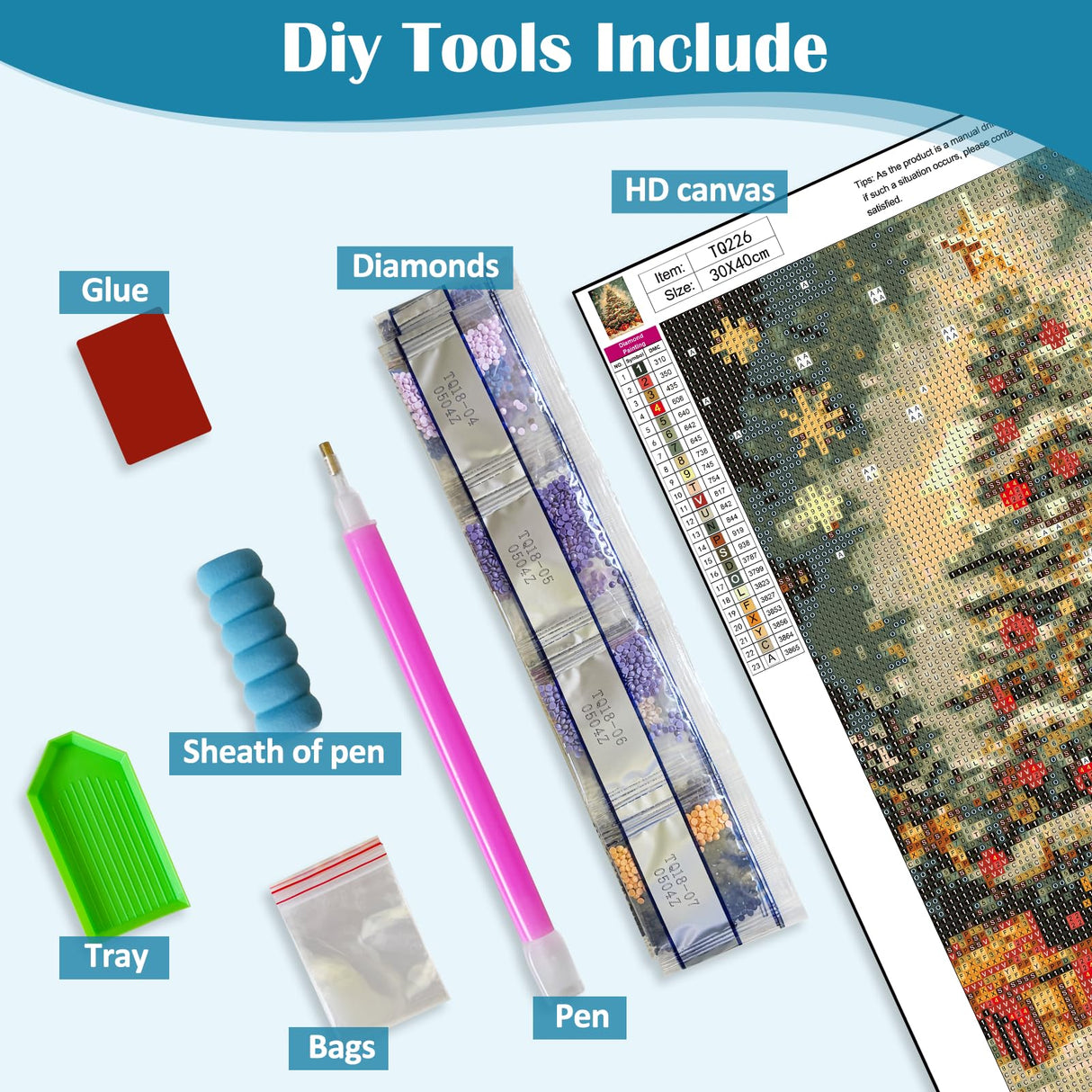 Winter Christmas Tree Star Diamond Art Kits for Adults, 5D Diamond Painting Kits for Adults Beginners, DIY Full Round Drill Diamond Dot Painting Gem Art Kits for Adult, Home Wall Decor 11.8x15.7 Inch VCLKDIY