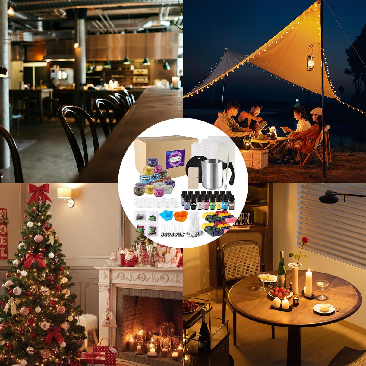 ECLHTLNY Candle Making Kit,Complete Sets, Contains Soy Wax, Exquisite Jars,DIY Candle Making Kit for Beginners and Adults, Christma's Day Gift,Valentine's Day Gift ECLHTLNY